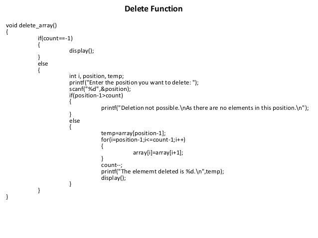 Array menu