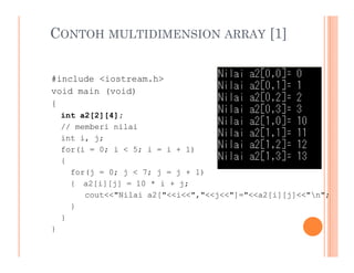 Array multidimensi | PPT