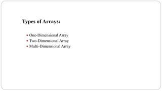 Array ppt | PPTX | Programming Languages | Computing