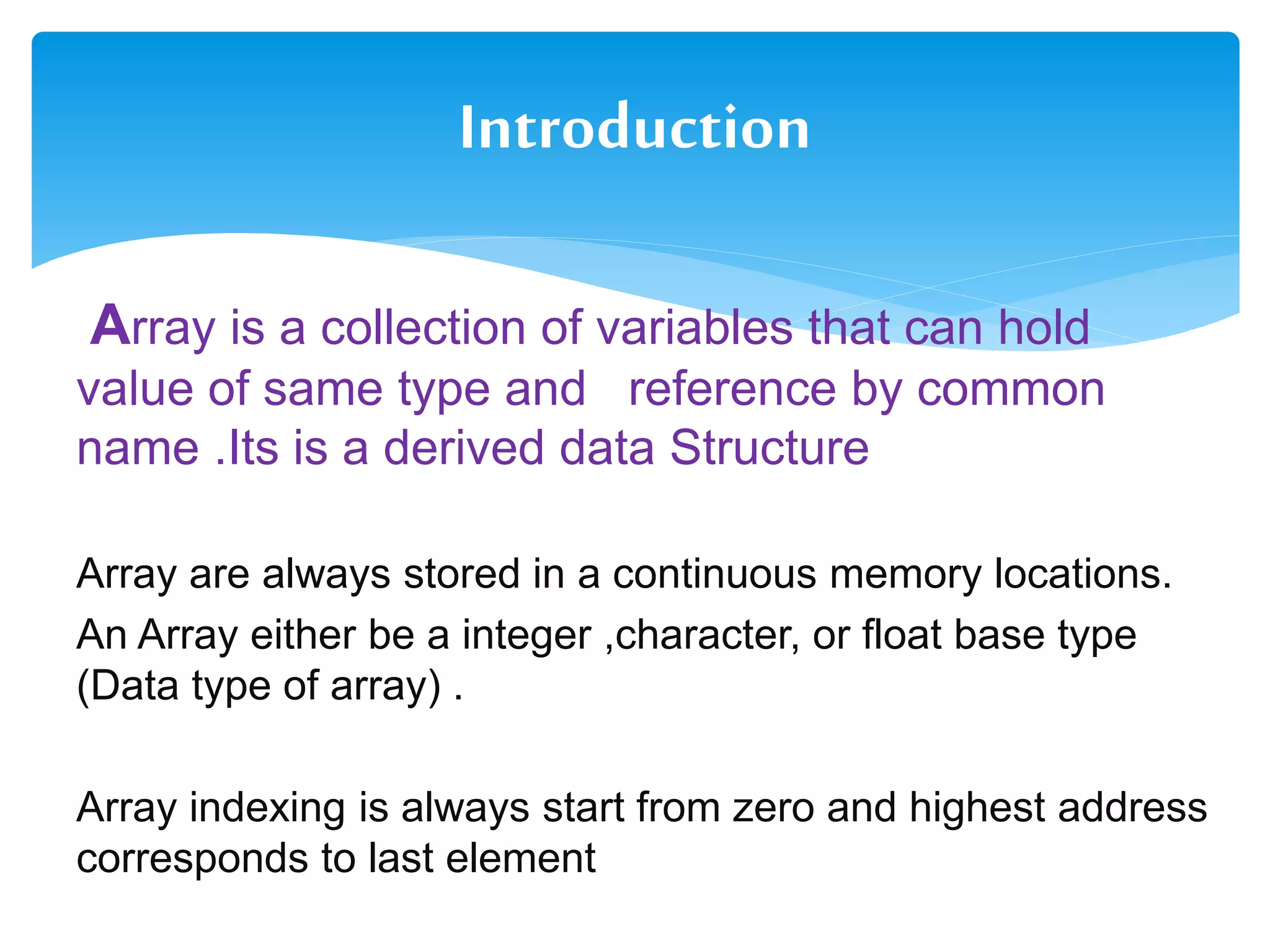 Introduction to Array ppt | PPTX