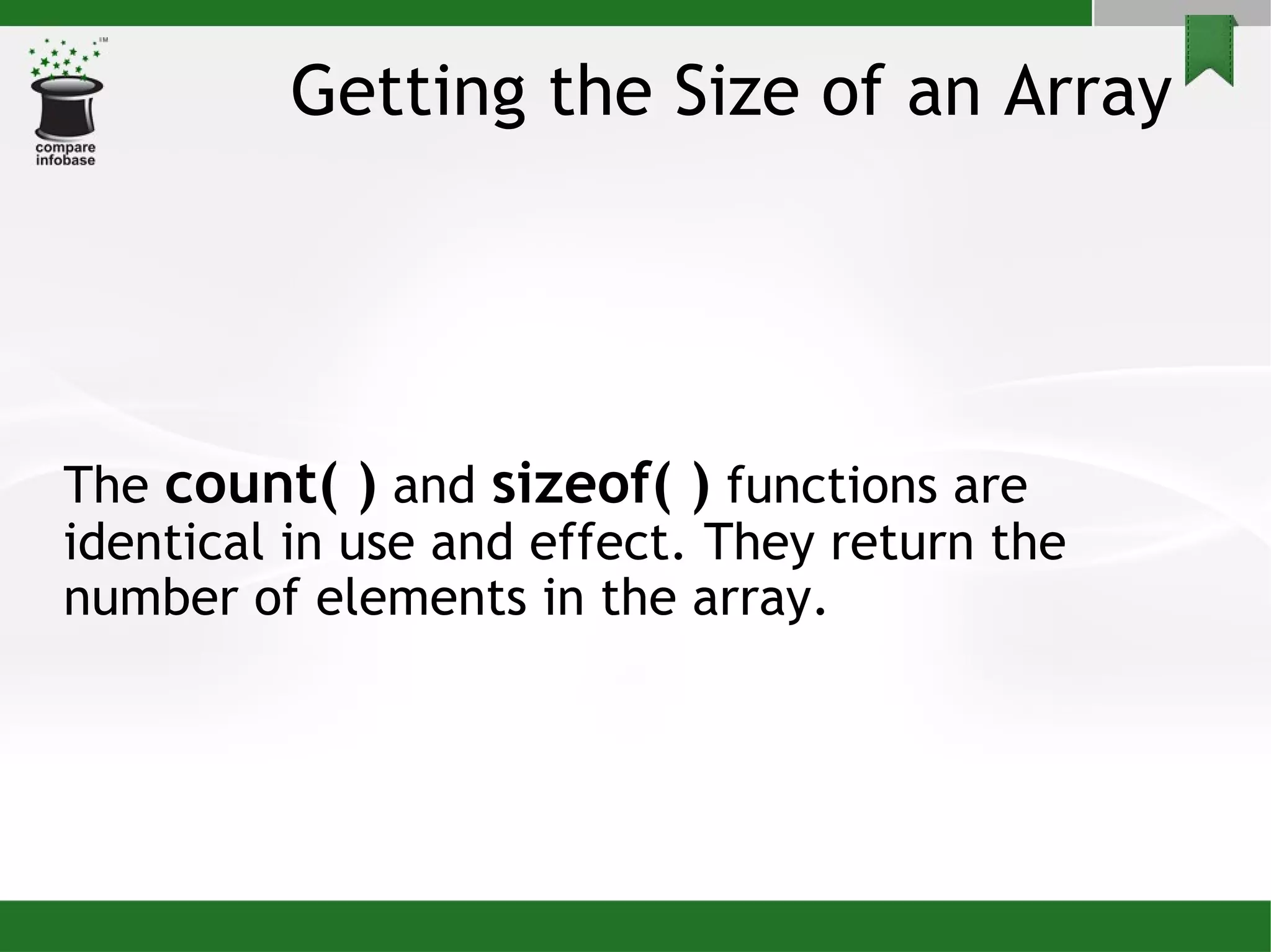 Arrays in php ppt
