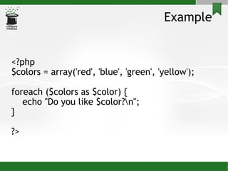 Arrays in PHP | PPT | Programming Languages | Computing