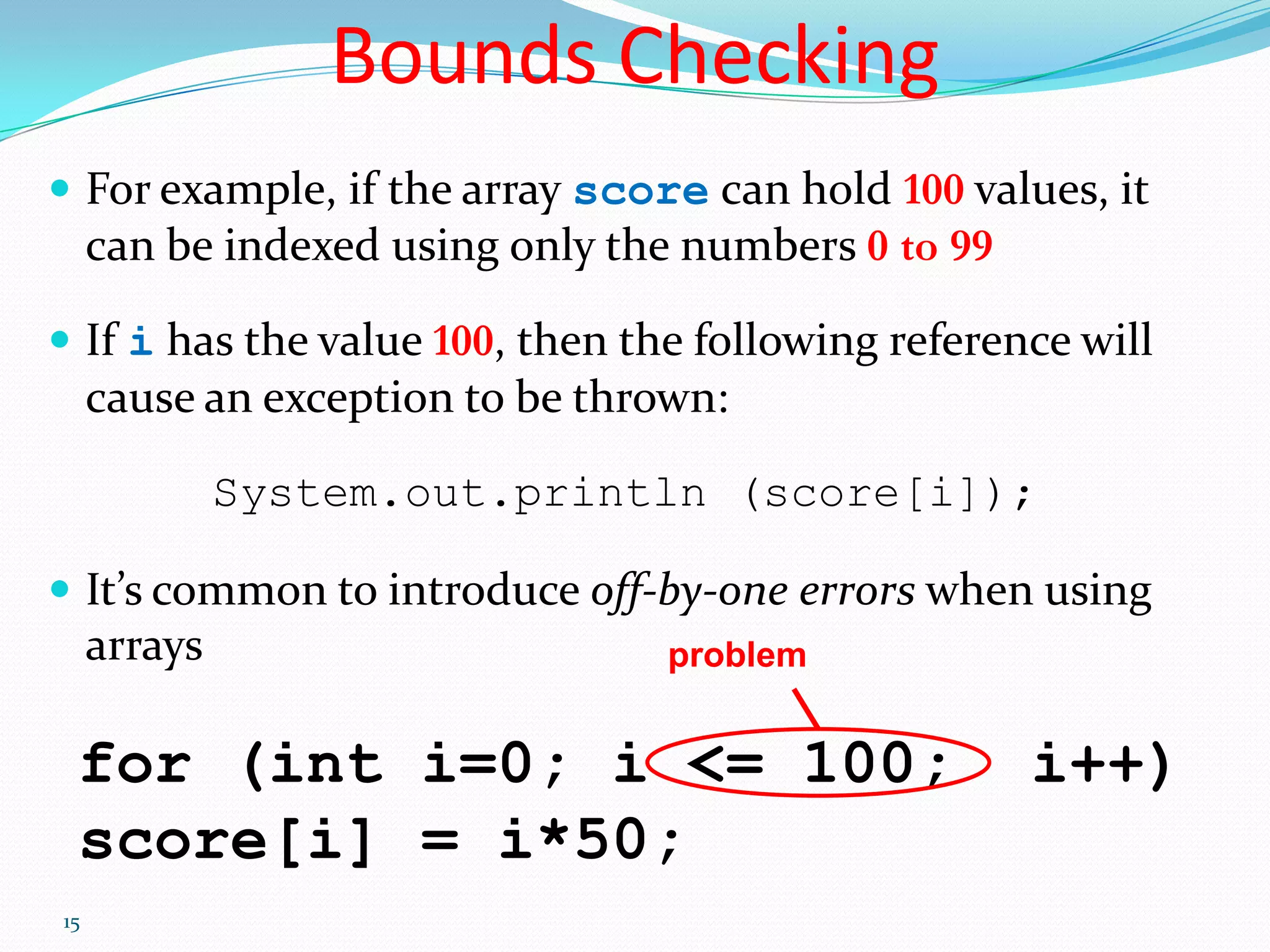 Arrays in Java | PPTX | Databases | Computer Software and Applications