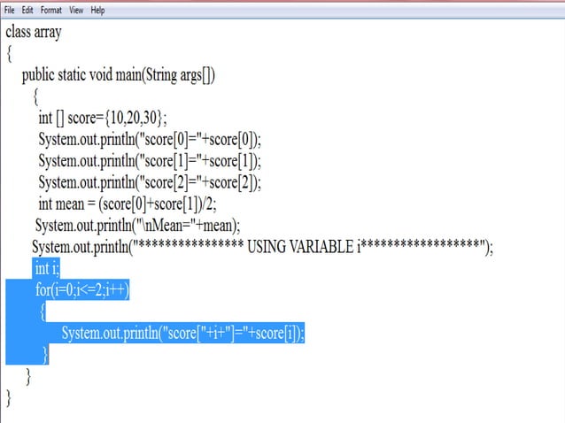 Arrays in Java | PPTX | Databases | Computer Software and Applications