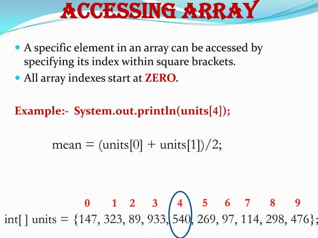 Arrays in Java | PPTX | Databases | Computer Software and Applications