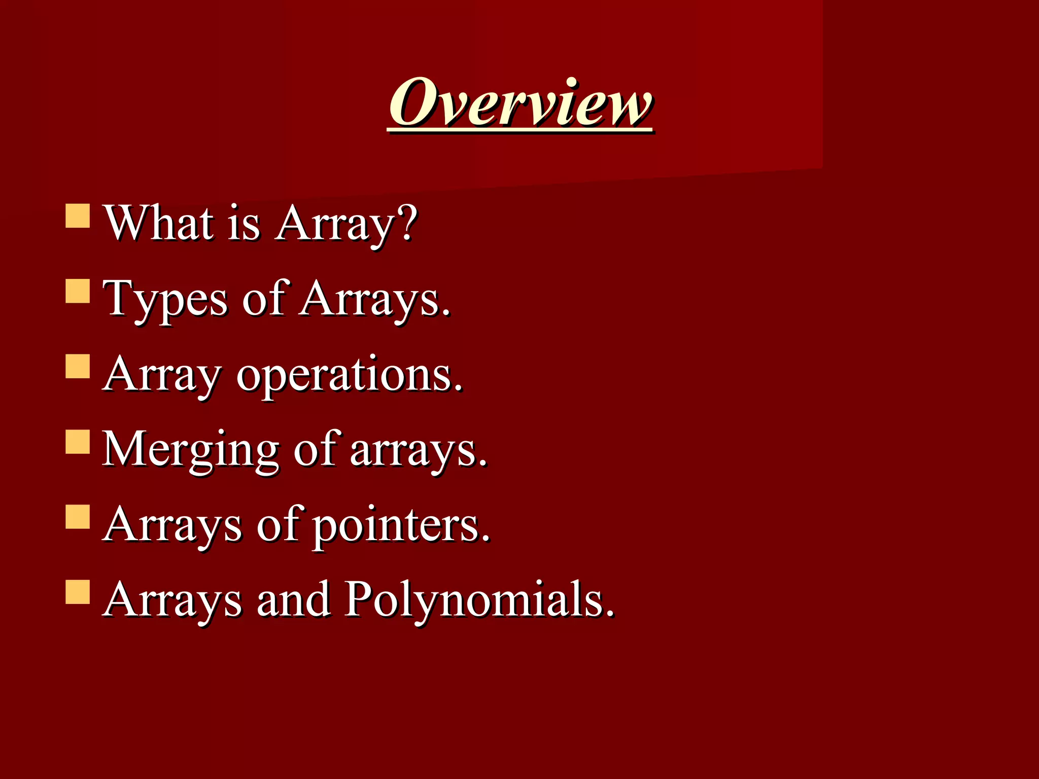 Arrays | PPT