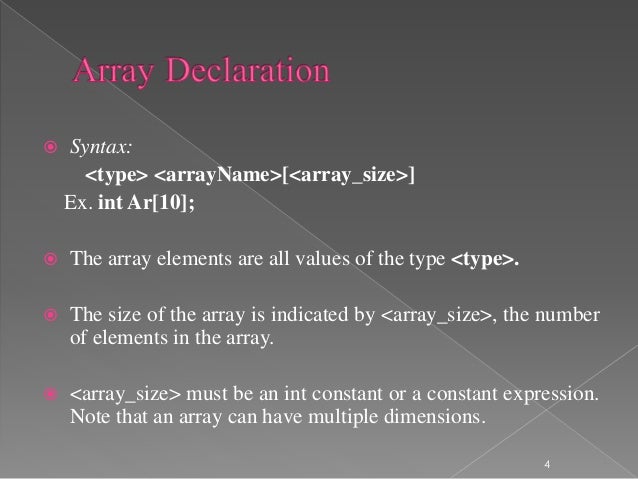 Arrays