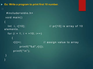 Arrays in C language | PPT
