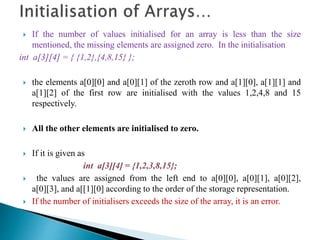 Arrays 1D and 2D , and multi dimensional | PPTX