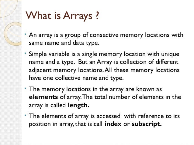 Arrays