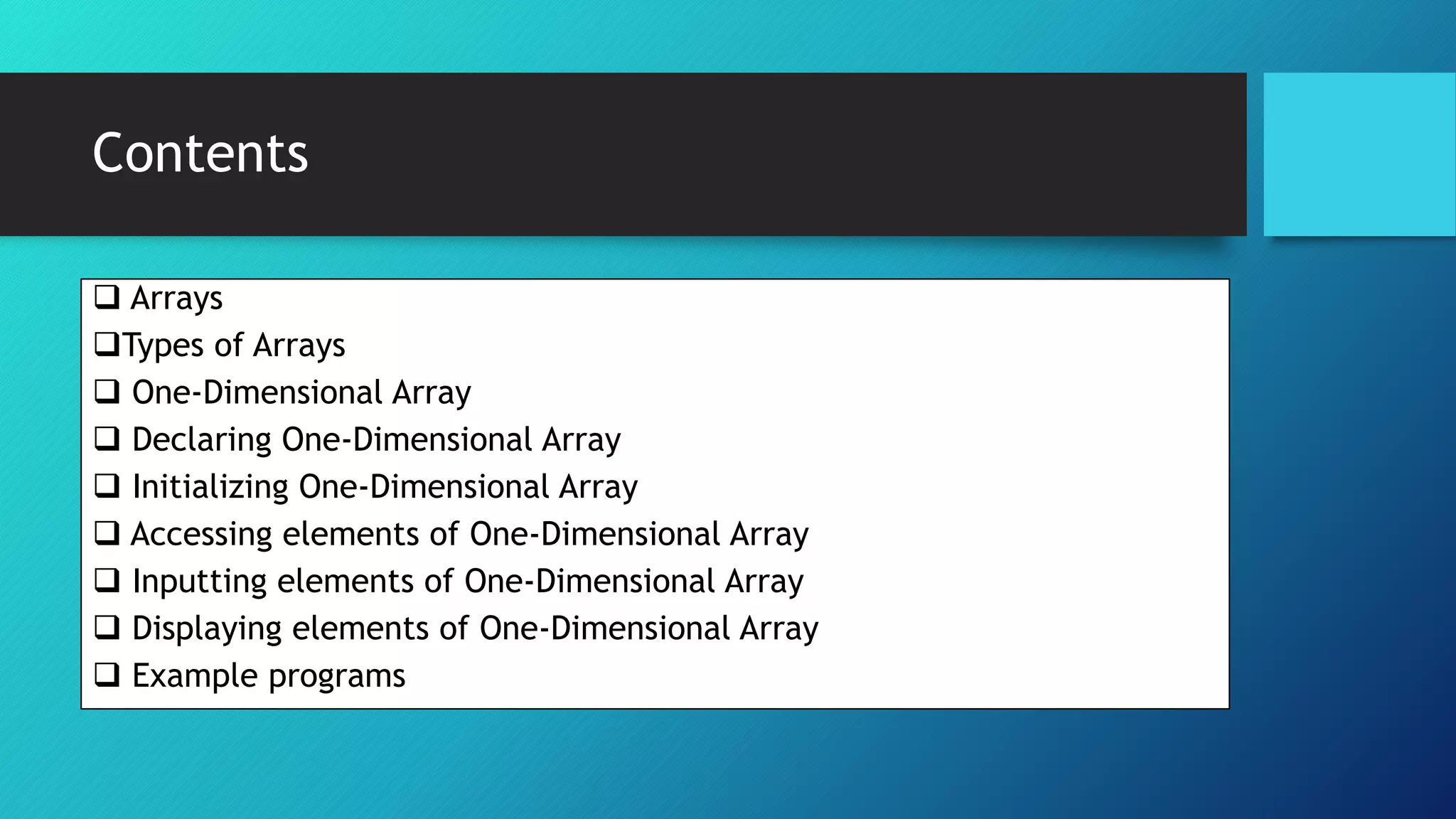Arrays | PPTX