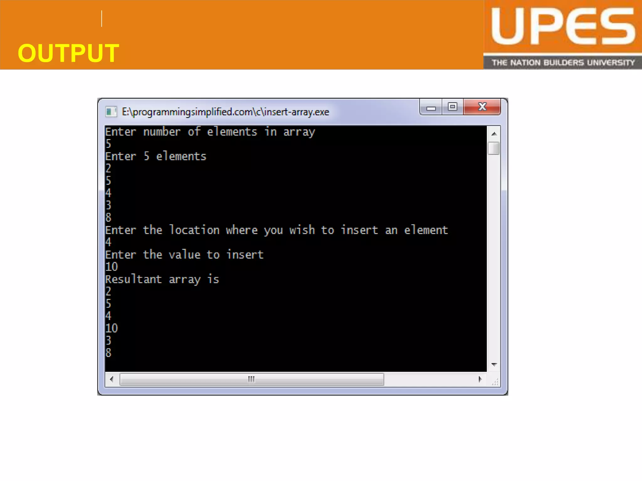 © 2015UPESJuly 2015 Department. Of Civil Engineering
OUTPUT
 