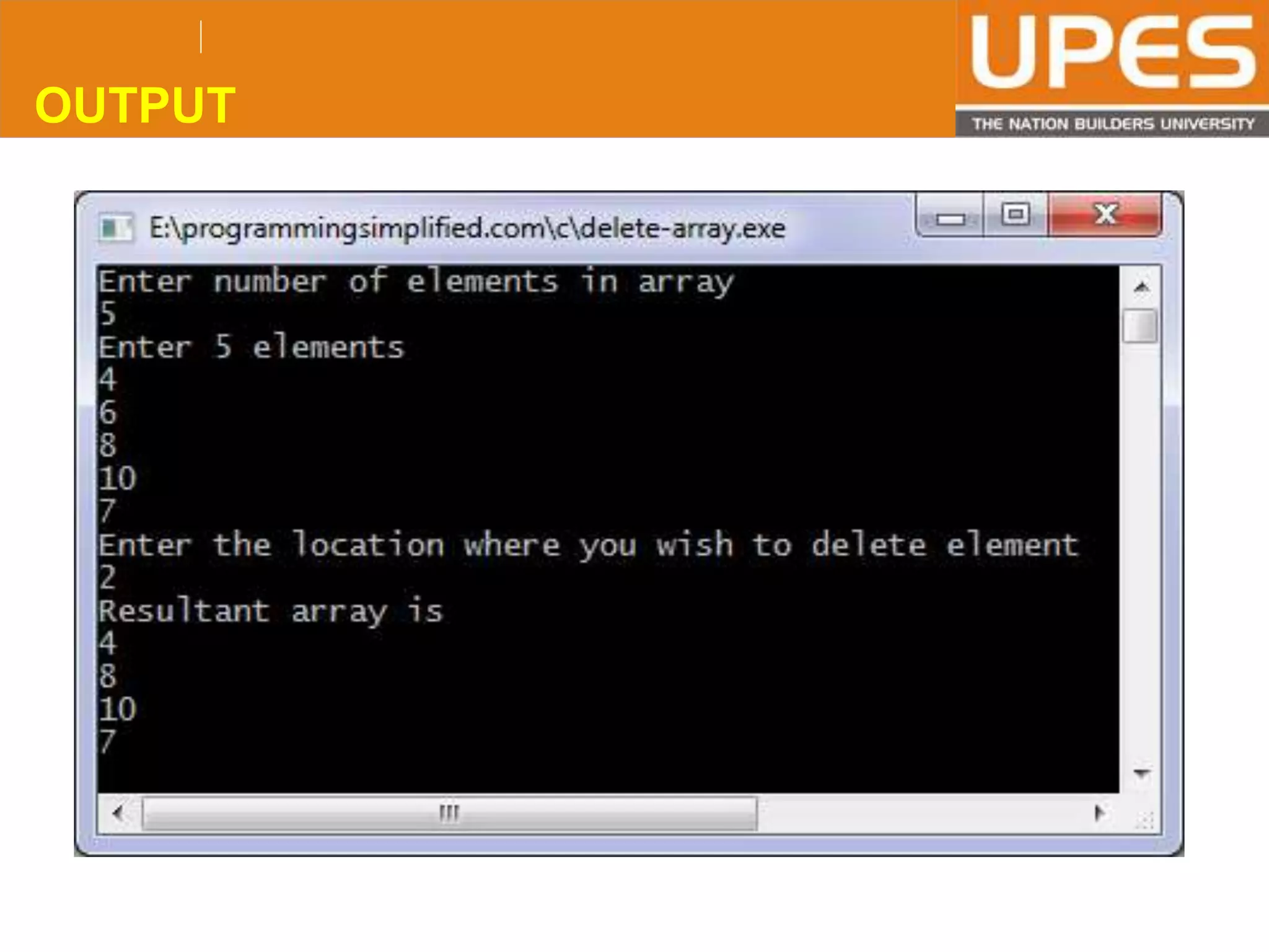 © 2015UPESJuly 2015 Department. Of Civil Engineering
OUTPUT
 