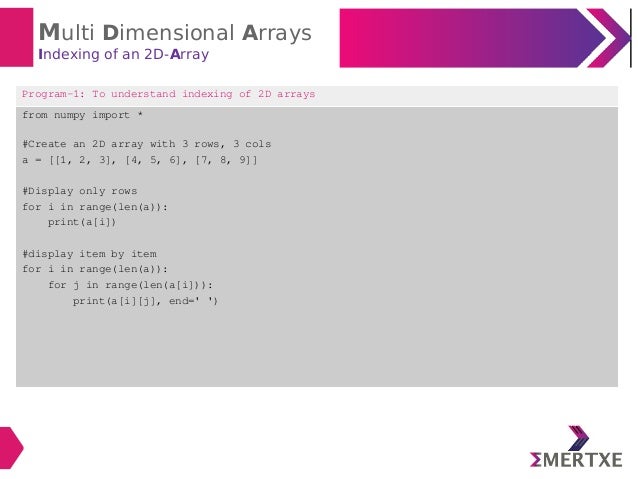 Python programming : Arrays