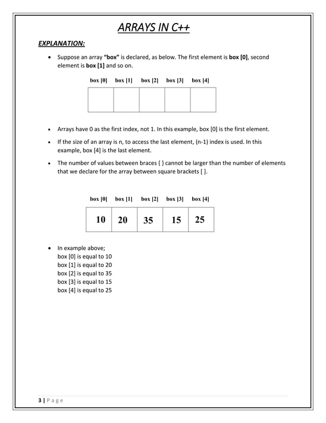 Arrays in C++ | PDF