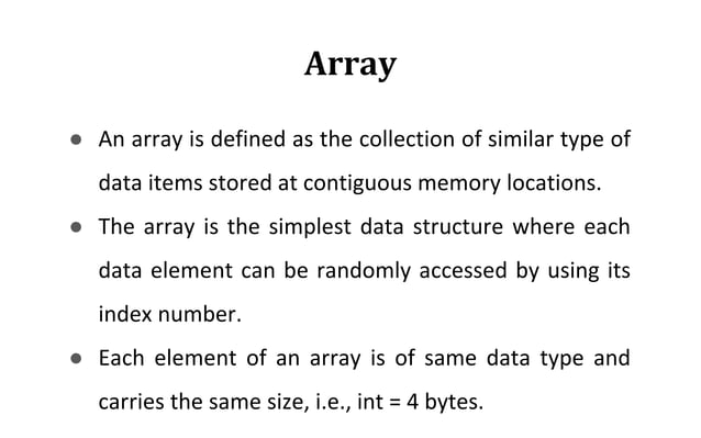Basic Arrays in C Programming Language I | PPT