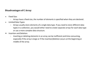 Basic Arrays in C Programming Language I | PPTX