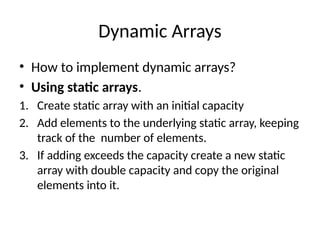 Comprehensive Guide to Static and Dynamic Arrays: Concepts, Operations ...