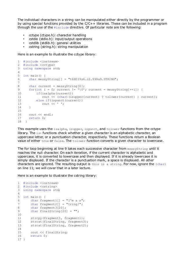 Arrays and strings in c++