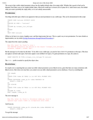 Arrays and lists in sql server 2008 | PDF