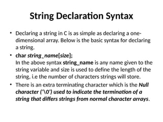 Arrays and strings unit 2 programming in c.pptx