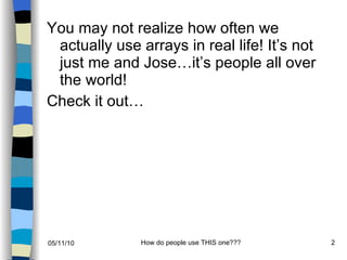 Arrays around the_world! | PPT