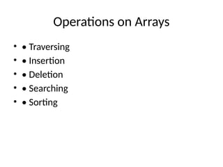 Arrays_Complete_Presentation basic knowledge | PPTX