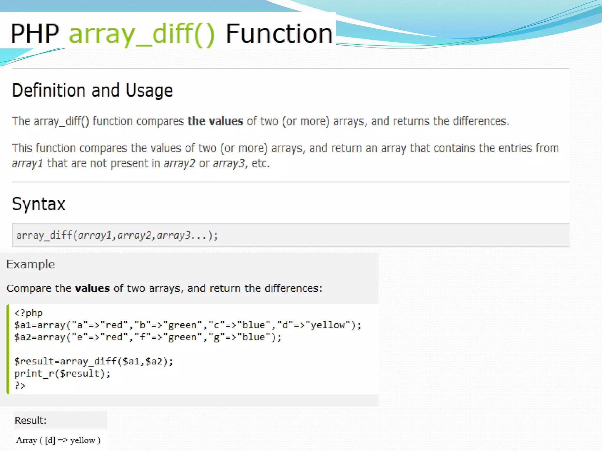 Arrays &amp; functions in php