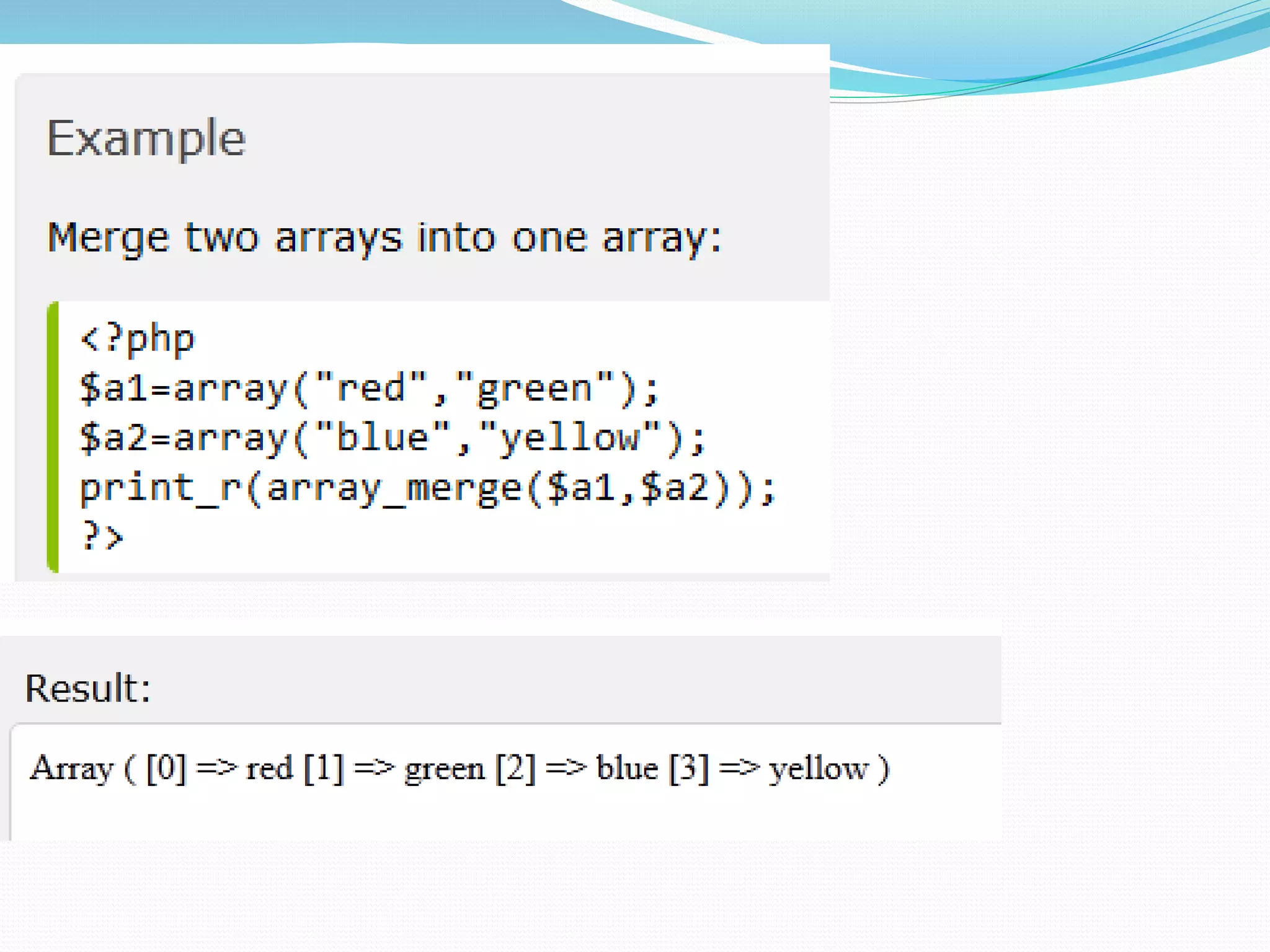 Arrays &amp; functions in php