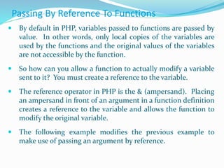 Arrays & functions in php | PPTX