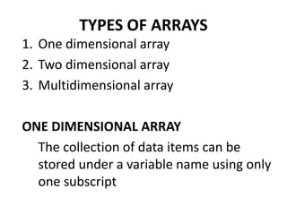 Arrays in c | PPT
