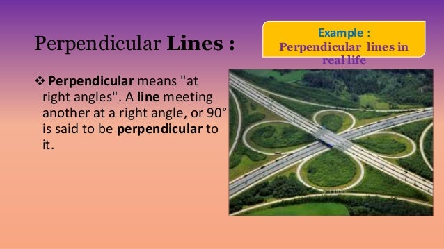 perpendicular lines in real life examples