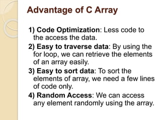 Arrays in c language | PPT