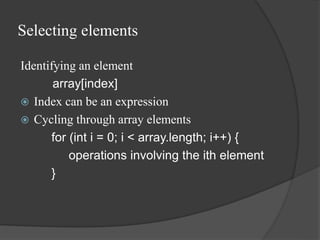 Arrays in JAVA.ppt | Programming Languages | Computing