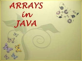 Arrays and with its types and elements in java | PPT