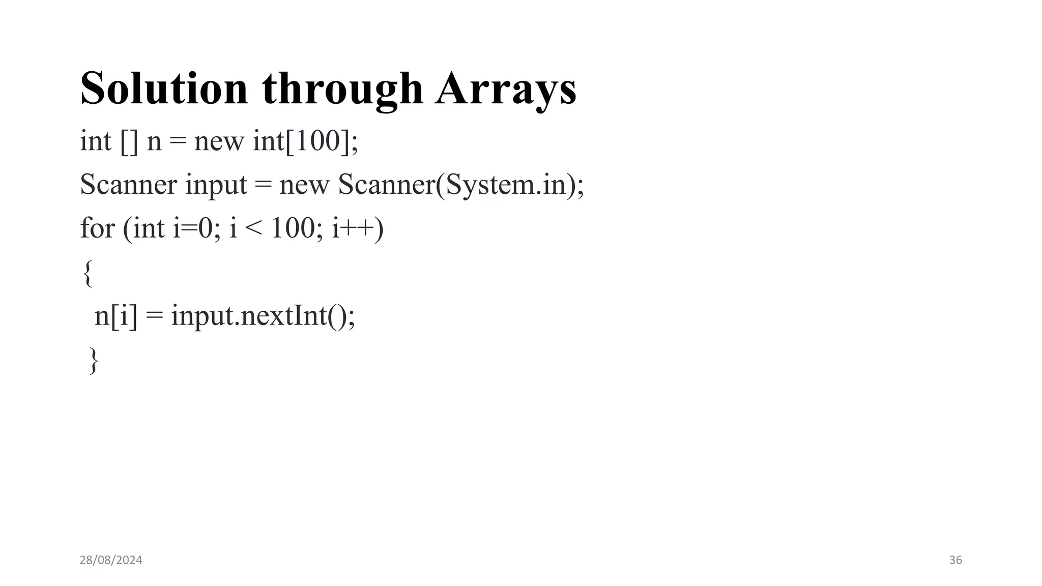 Arrays and Detailed explanation of Array | PPT