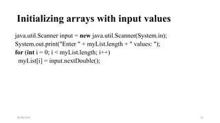 Arrays and Detailed explanation of Array | PPTX