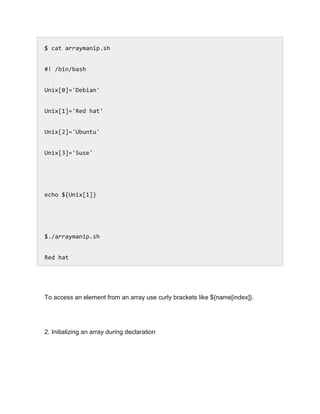 Arrays in linux | PDF
