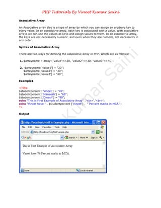Arrays in PHP | PDF