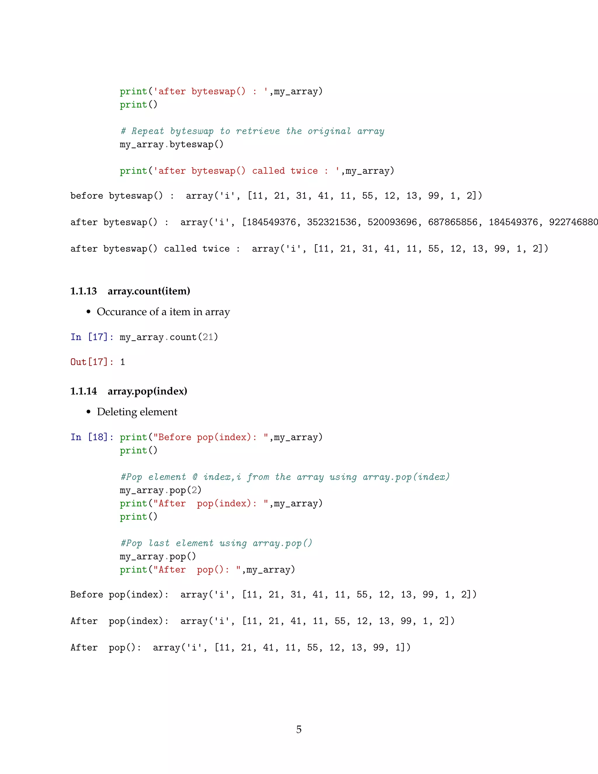 Arrays in python | PDF