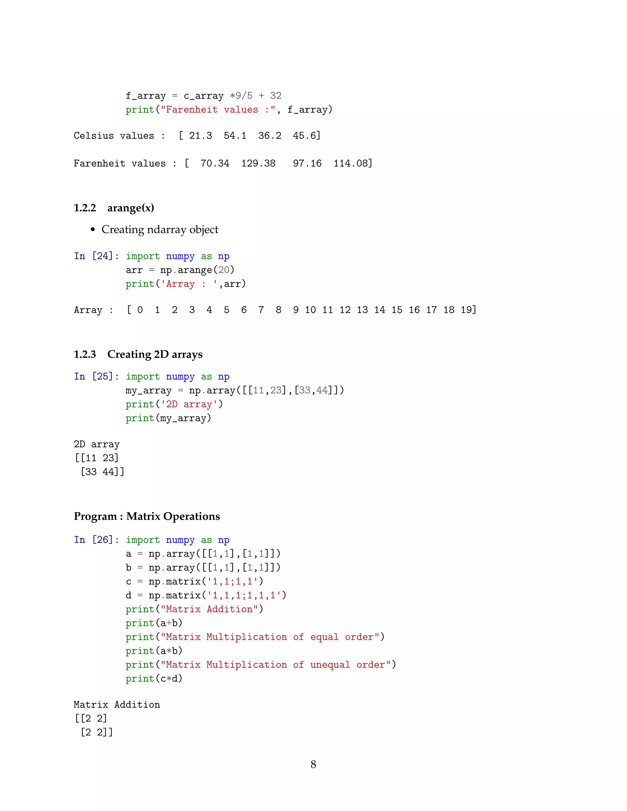 Arrays in python | PDF