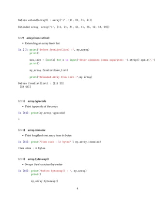 Arrays in python | PDF