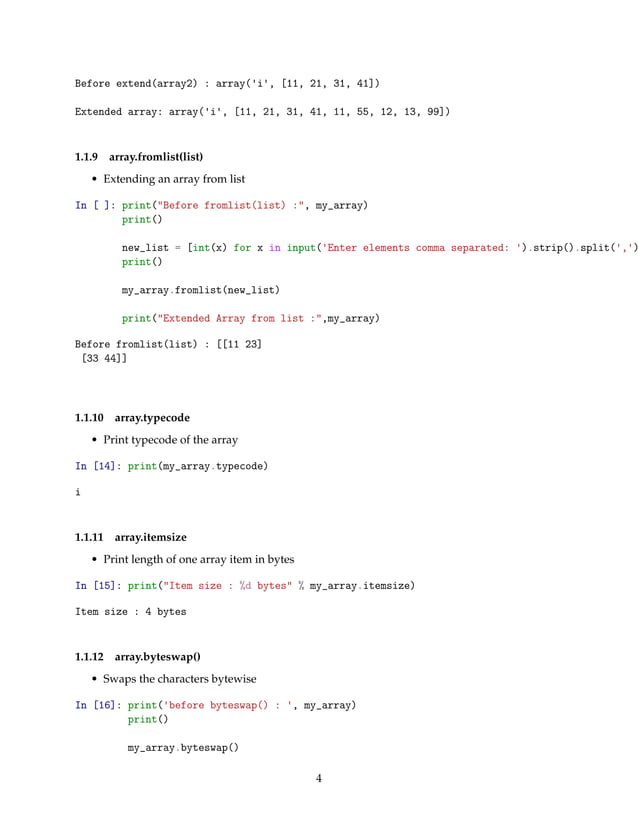 Arrays in python | PDF