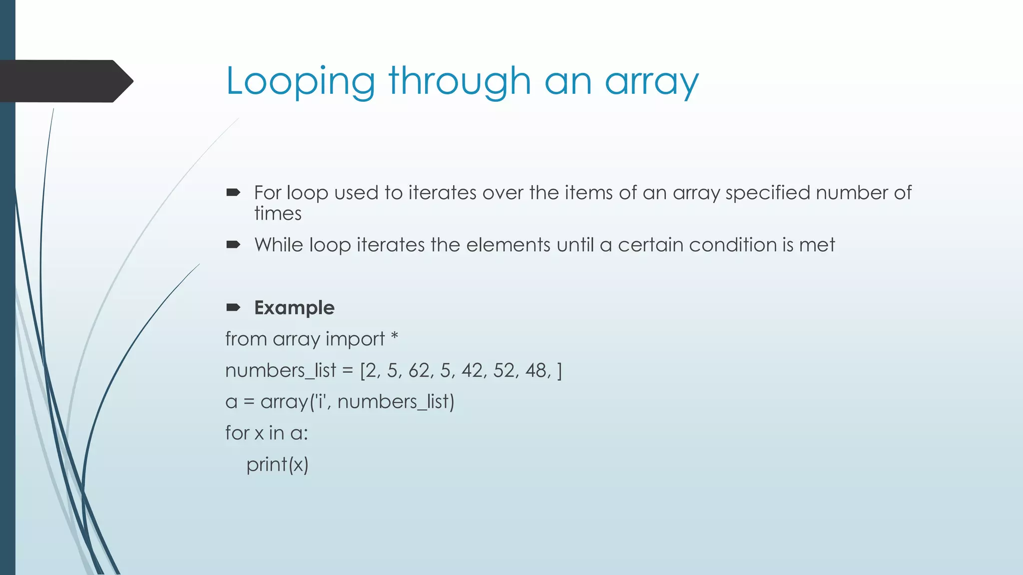 Arrays in python | PPT