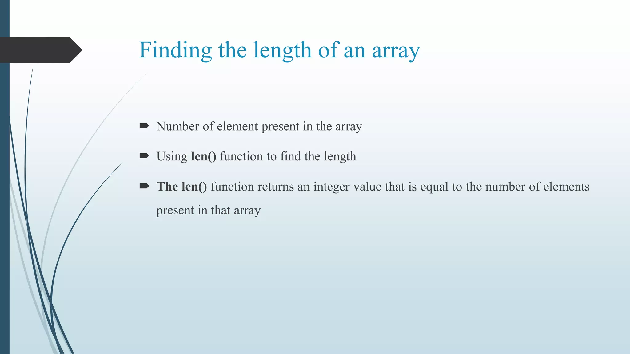Arrays in python | PPT