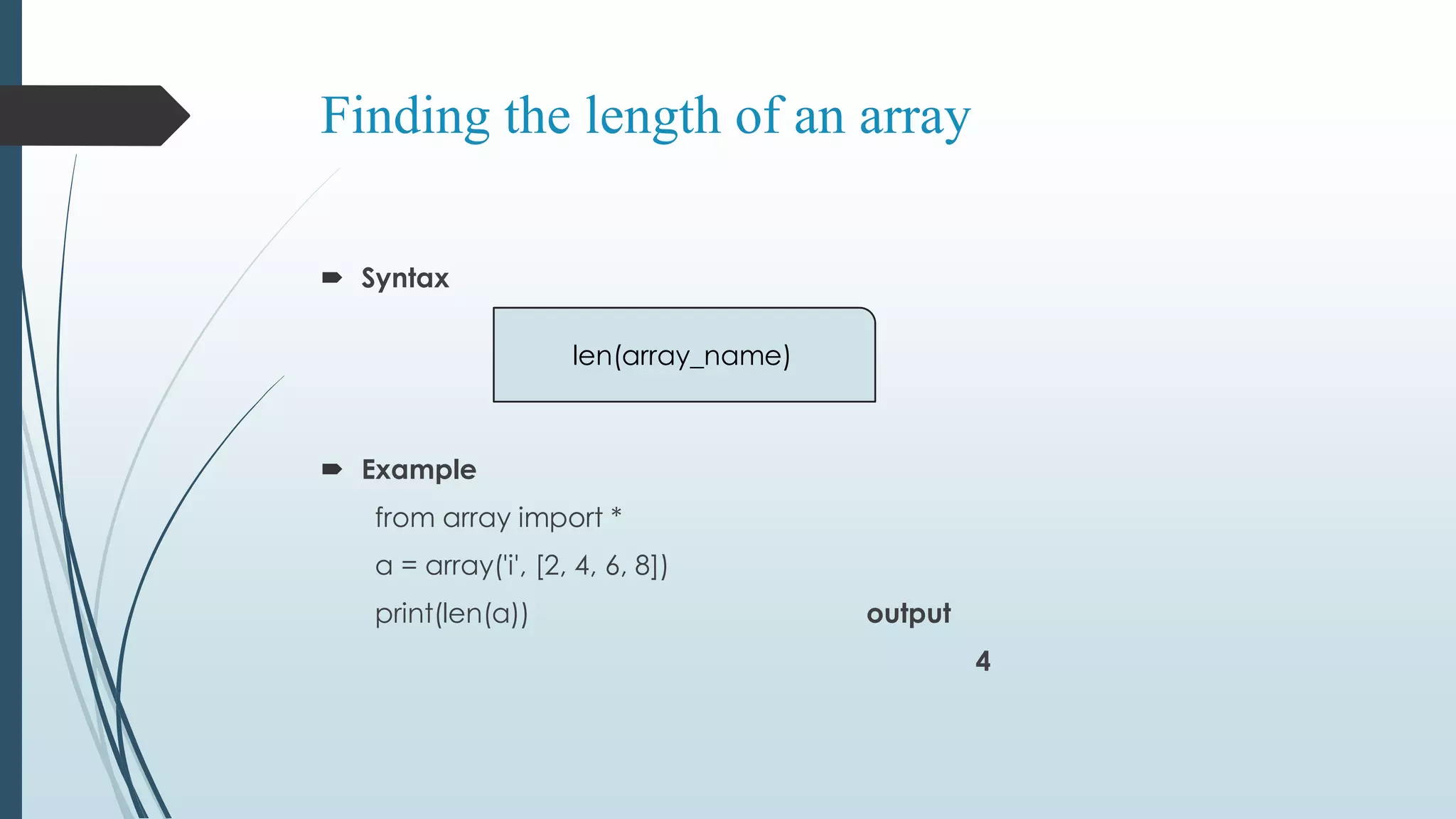 Arrays in python | PPT