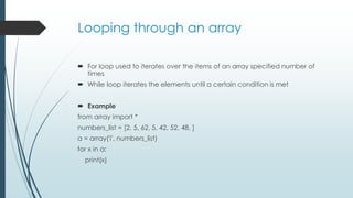 Arrays in python | PPT