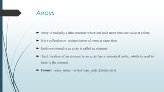 Arrays in python | PPT