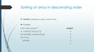 Arrays in python | PDF | Programming Languages | Computing