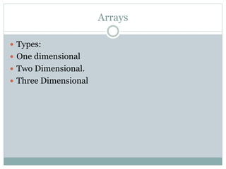 Arrays introduction- JAVA | PPT